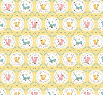 Poppie Cotton Finding Wonder / Tweeting - Yellow / 25cm