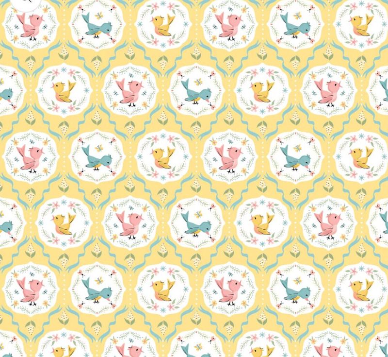 Poppie Cotton Finding Wonder / Tweeting - Yellow / 25cm