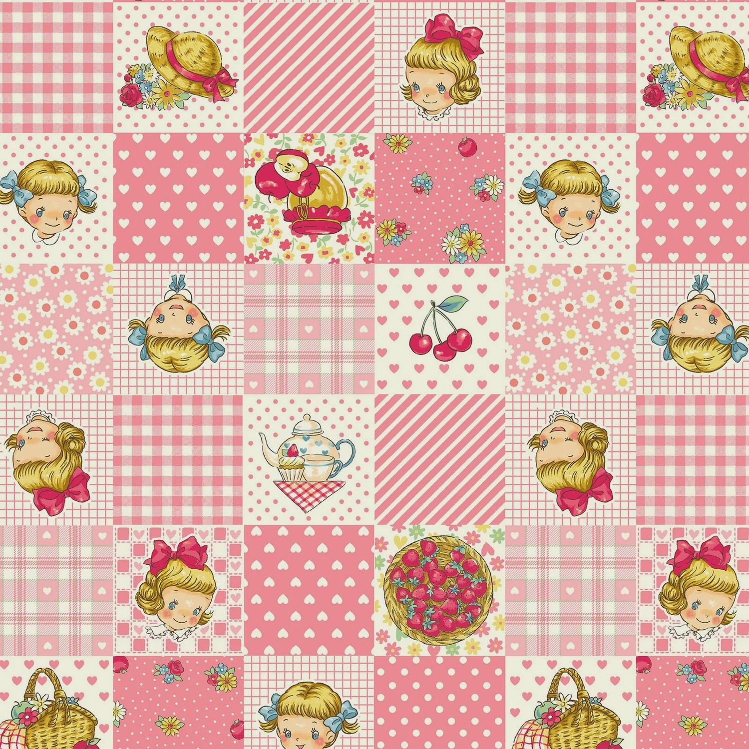 Margaret And Sophie / Square Patches - Pink / 25cm