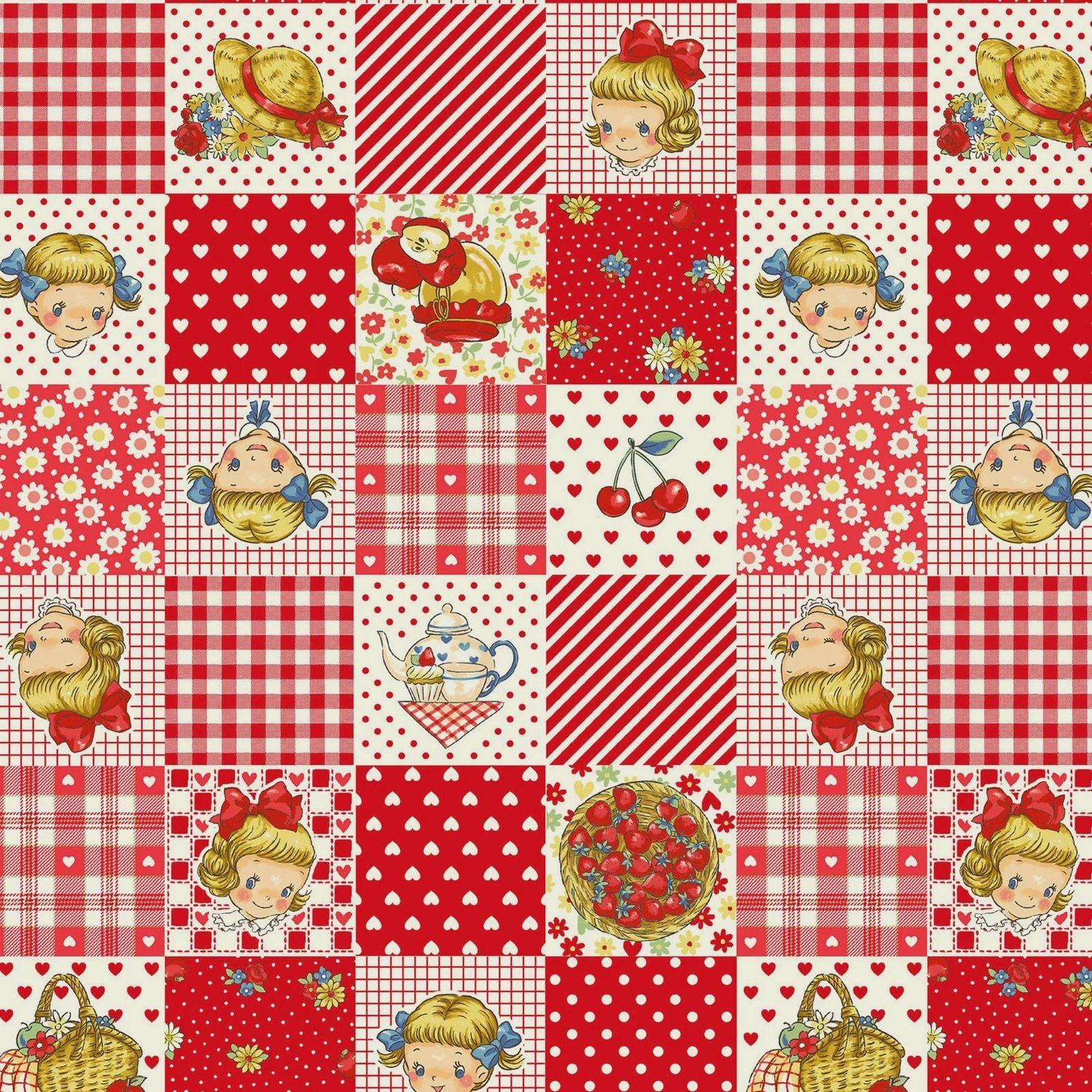 Margaret And Sophie / Square Patches - Red / 25cm