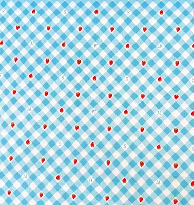 Margaret And Sophie / Strawberry Gingham - Blue / 25cm