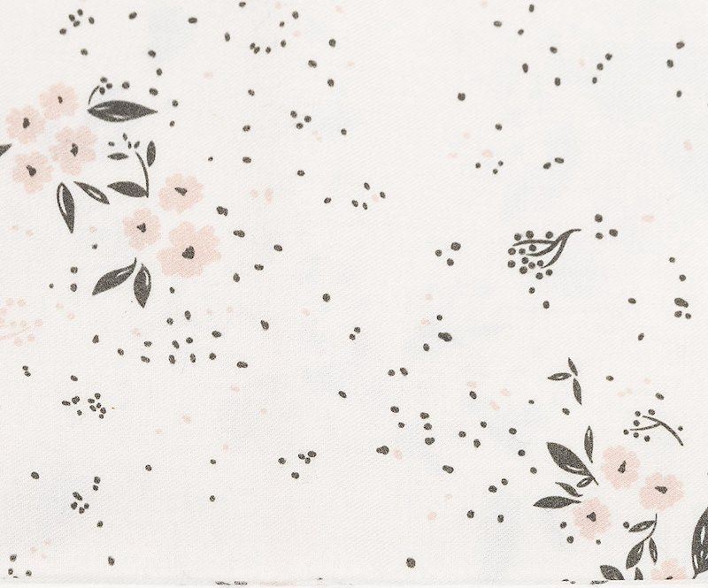 Baby Flower Cotton / La Ta Te / Pink and Grey / per 25cm