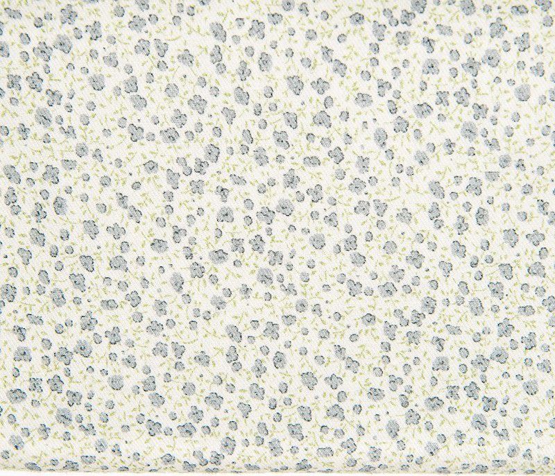 Baby Flower Cotton / La Ta Te / Grey &amp; Pale Green / per 25cm