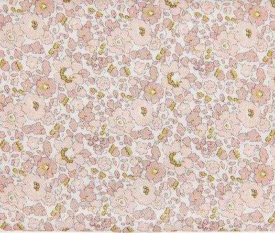 Baby Flower Cotton / La Ta Te / Pink &amp; Mustard Floral / per 25cm