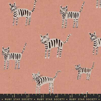 Ruby Star Society Linen Canvas / Cats - Peach / 25cm