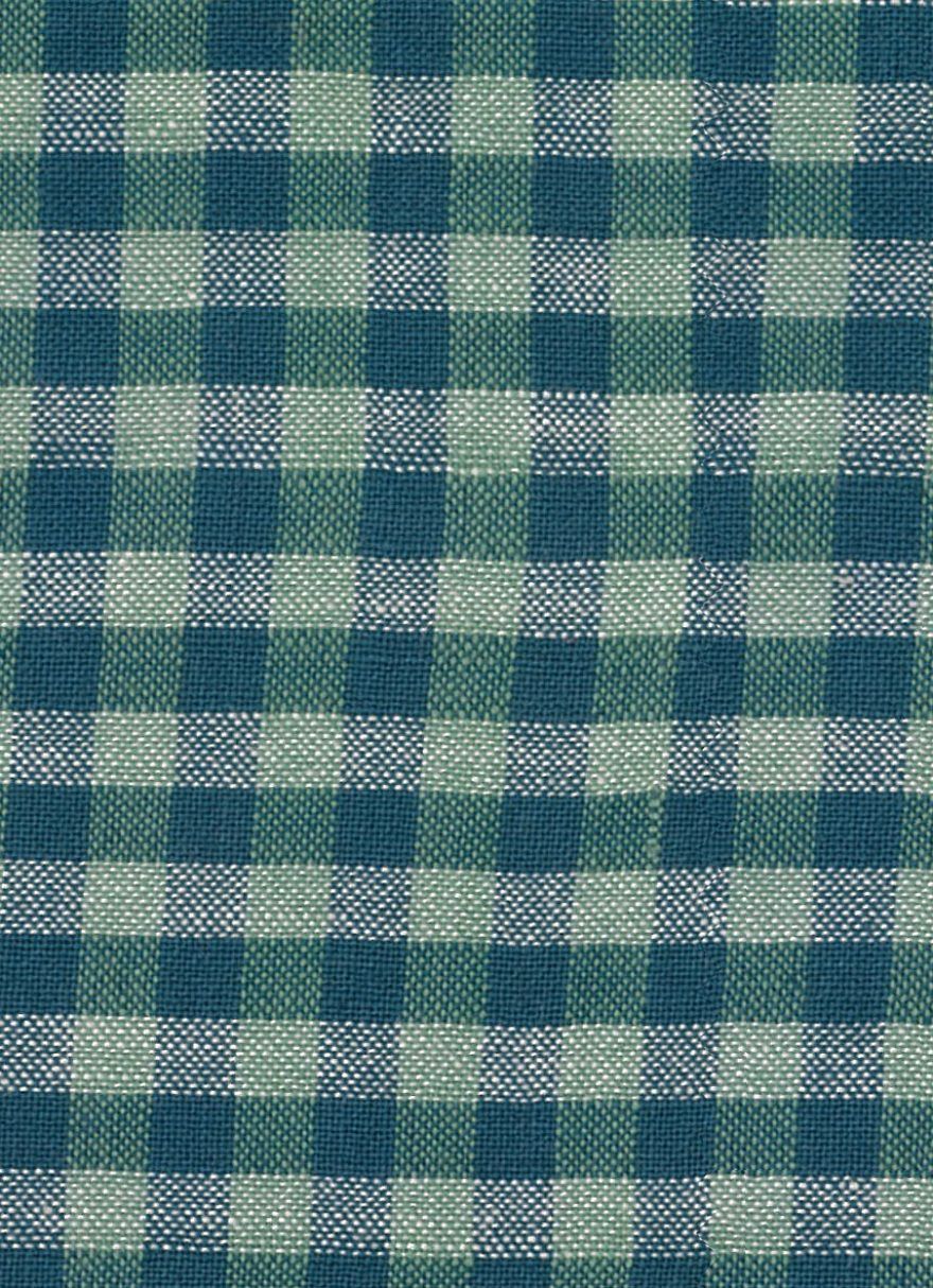L&#39;uccello / Odette Woven Cotton Check / Green / per 25cm