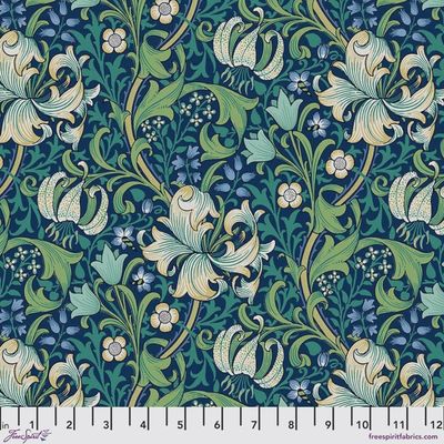 Morris &amp; Co / Buttermere / Golden Lily Navy / Per 25cm