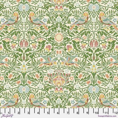 Morris &amp; Co / Emery Walker / Bird Boughs Green / Per 25cm