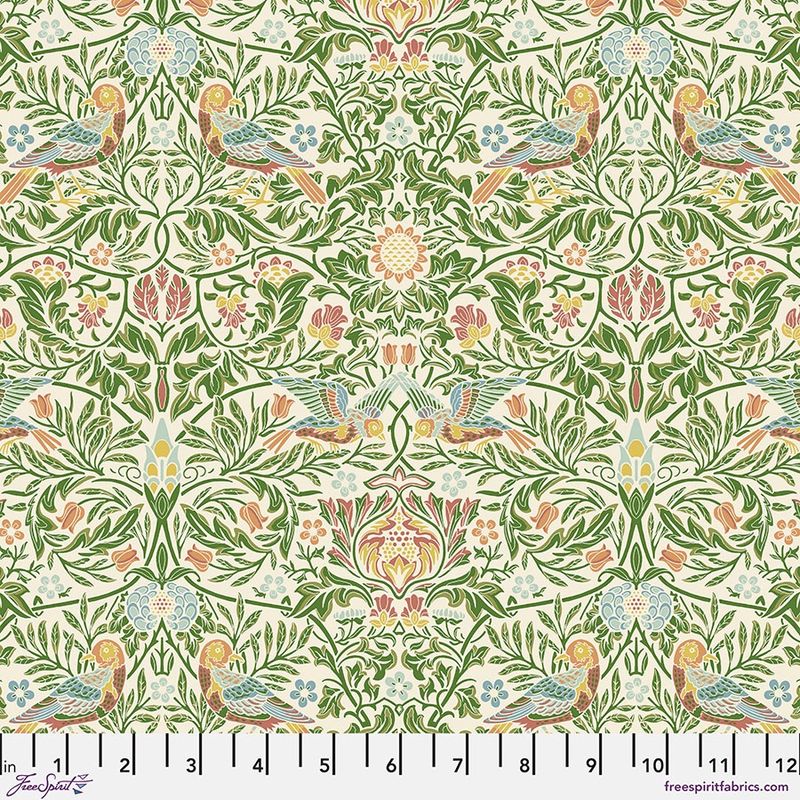 Morris &amp; Co / Emery Walker / Bird Boughs Green / Per 25cm