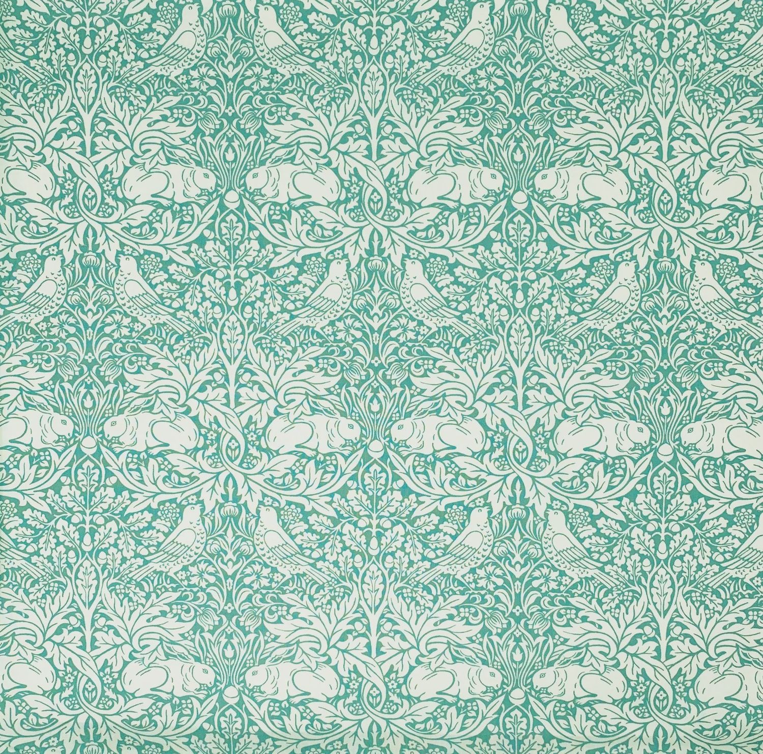 Morris &amp; Co / Standen / Brer Rabbit Teal / Per 25cm