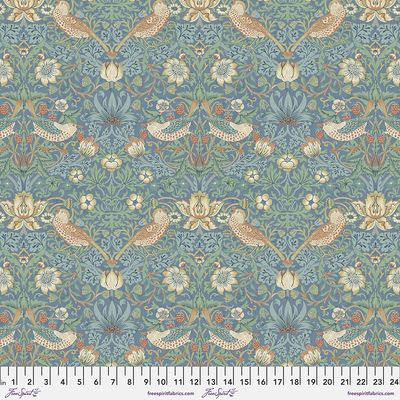 Morris &amp; Co / Thameside / Strawberry Thief Marine / Per 25cm