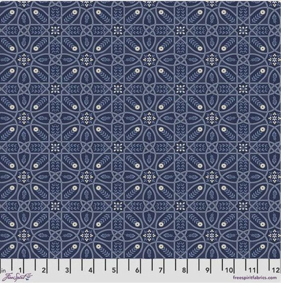 Morris &amp; Co / Wandle / Brophy Trellis Blue / Per 25cm