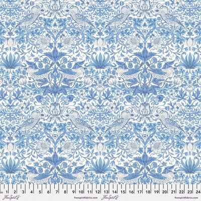 Morris &amp; Co / Wandle / Strawberry Thief Blue / Per 25cm