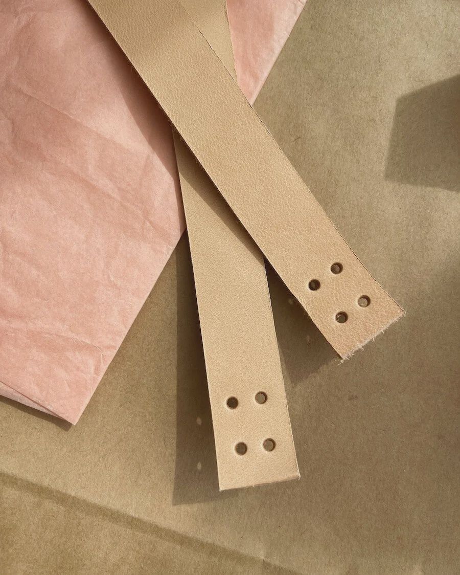 Petite Knits Leather Bag Straps - French Market Bag / Natural
