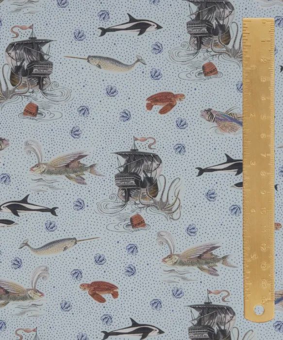 Liberty Tana Lawn Animals / Ahoy D / 25cm