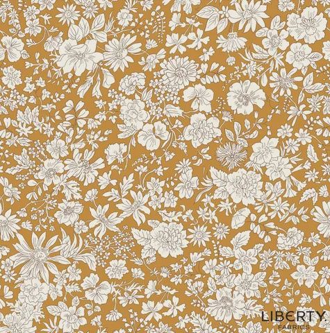 Liberty Lasenby Cotton / Emily Belle - Golden Ochre / 25cm