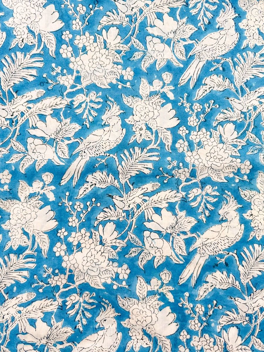 Indian Block Print Fabric - Blue Sapphire - per 25cm