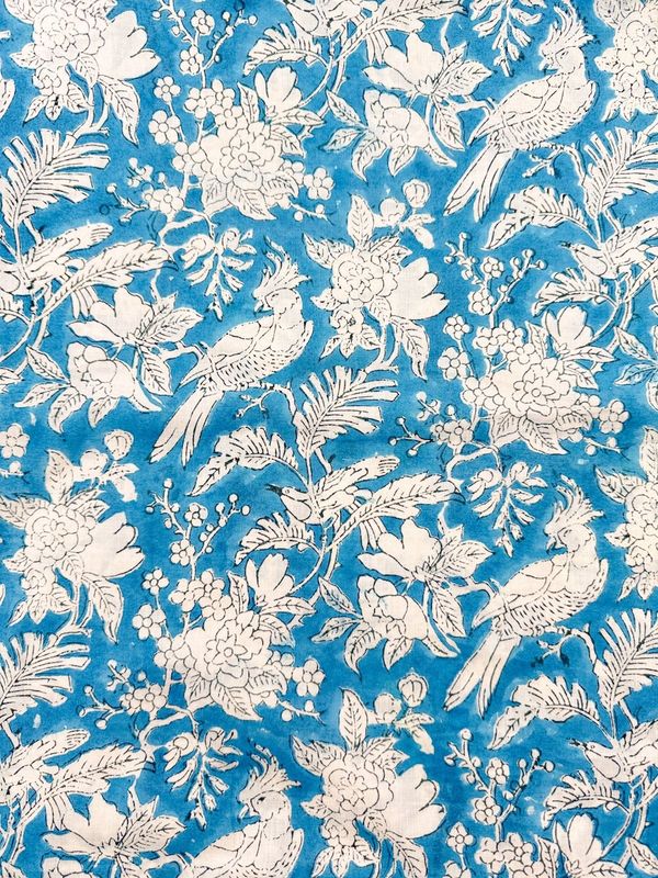 Indian Block Print Fabric - Blue Sapphire - per 25cm