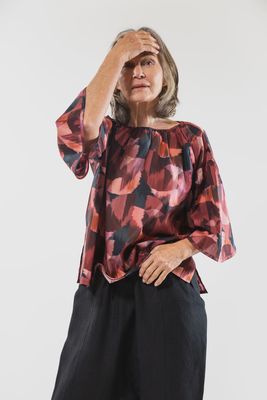 Eva&#39;s Sunday - Beatrice Top / Liberty Ikat Tulip