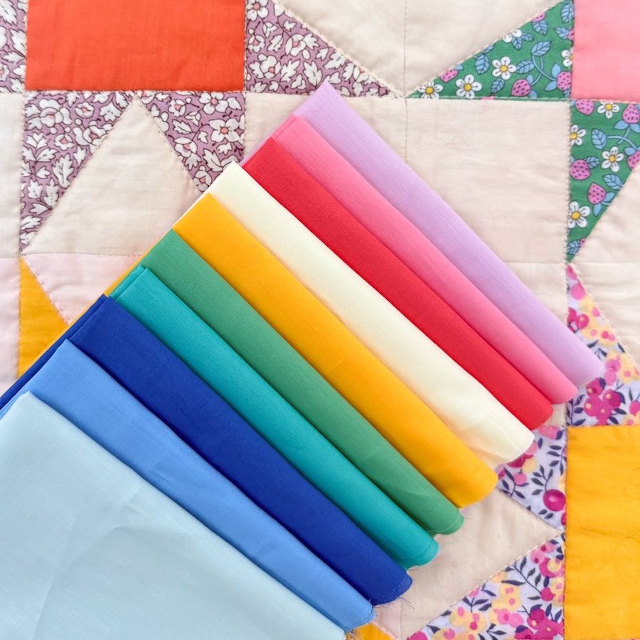 Liberty Tana Lawn Bundle - Rainbow Solids - 10 x 16ths