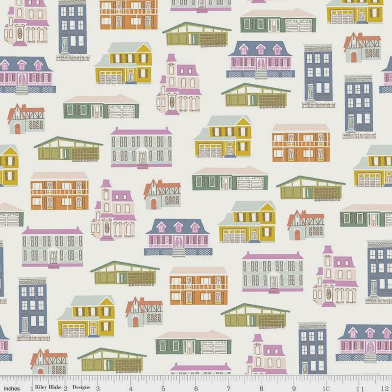 Riley Blake / Houses - Cream / Per 25cm