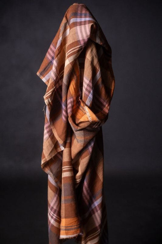 Merchant &amp; Mills Linen / Chatou Rust Check / per 25cm