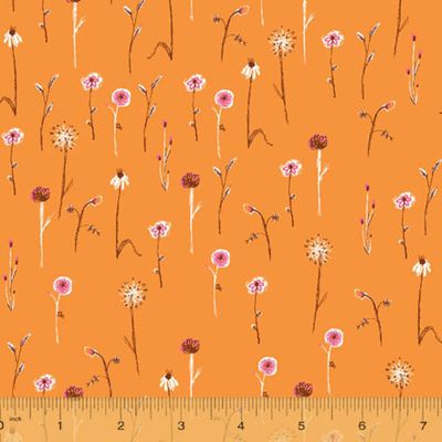 Heather Ross Far Far Away - Wildflowers Orange - 25cm