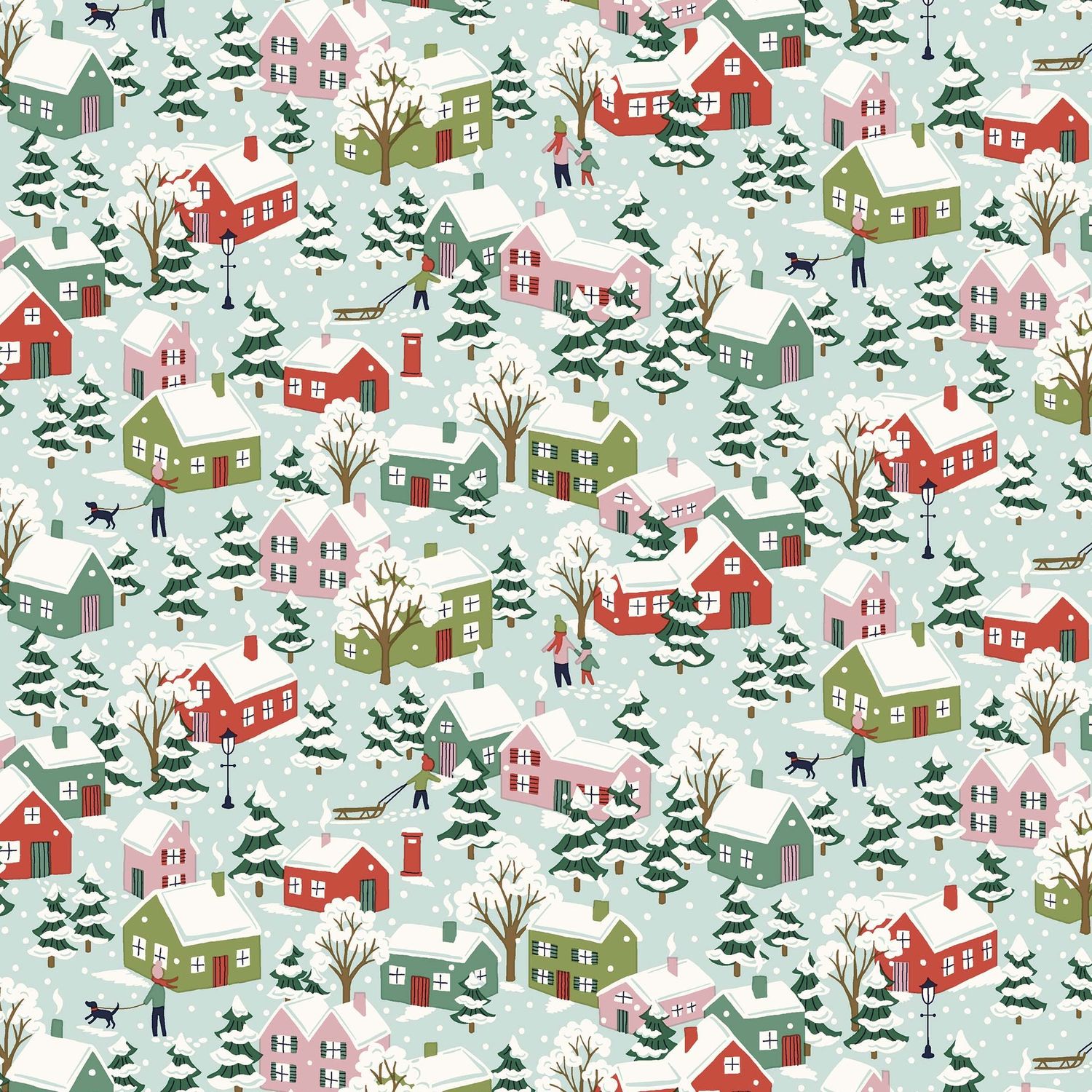 Liberty Lasenby Cotton / Festive Village A / 25cm