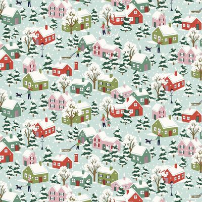 Liberty Lasenby Cotton / Festive Village A / 25cm