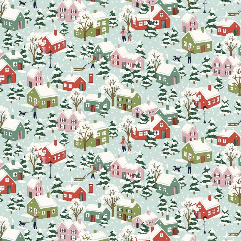 Liberty Lasenby Cotton / Festive Village A / 25cm