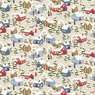 Liberty Lasenby Cotton / Festive Village B / 25cm