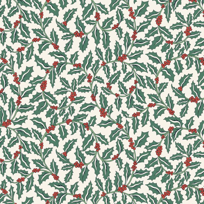 Liberty Lasenby Cotton / Swirling Holly A / 25cm