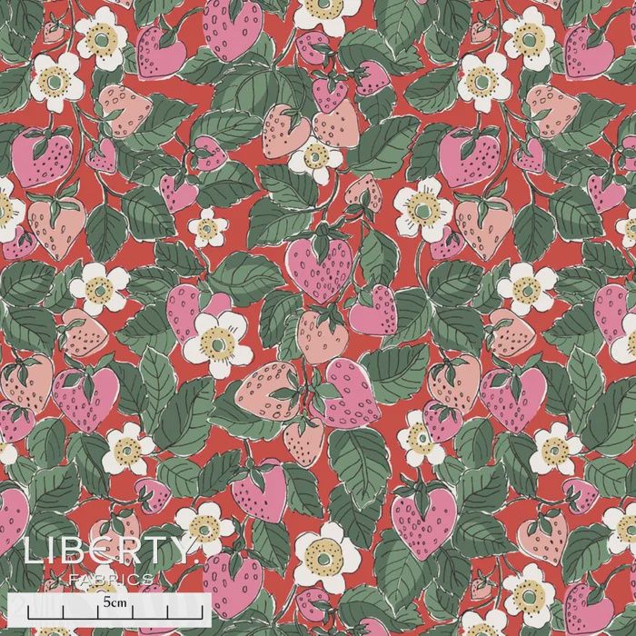 Liberty Tana Lawn - Liberty In Love / Strawberry Dream A / 25cm