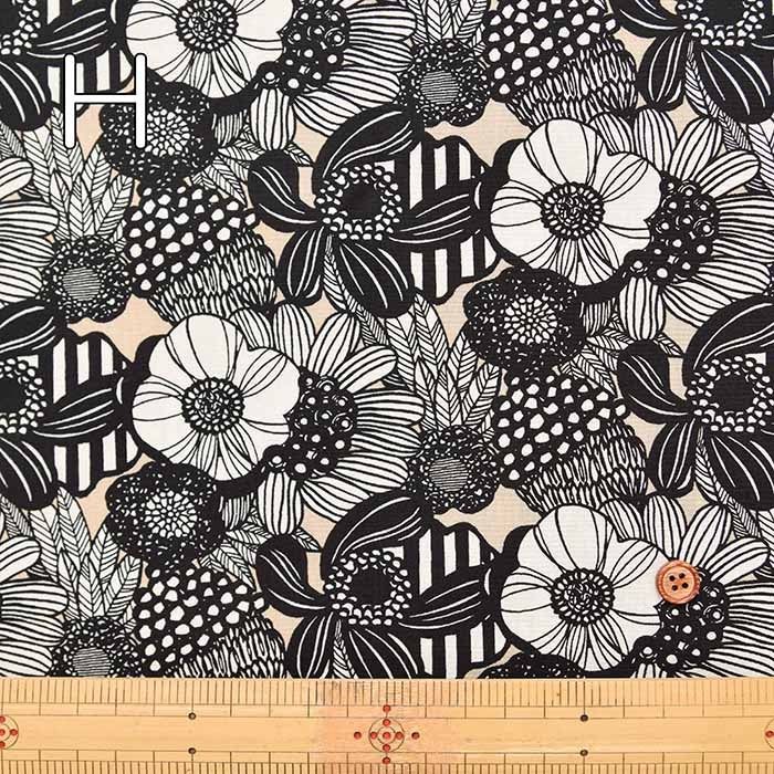 Japanese Broadcloth / Ink Flower Fawn / per 25cm