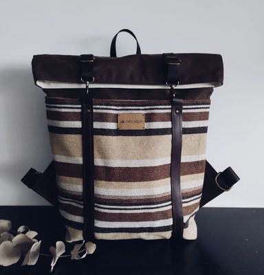 HILVAH Navajo Backpack - Brown Leather