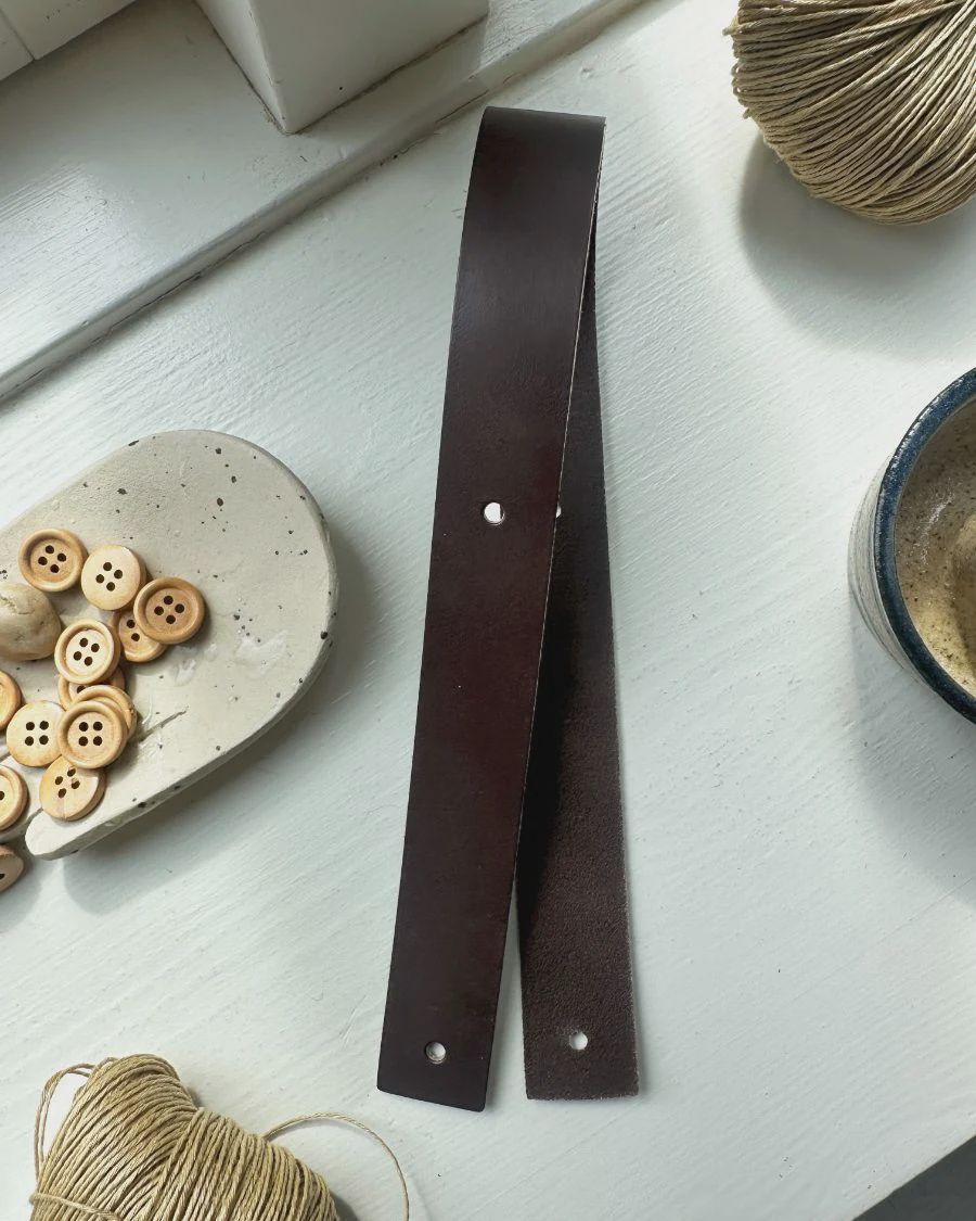 Petite Knit Leather Strap for Juno Bag / Dark Brown