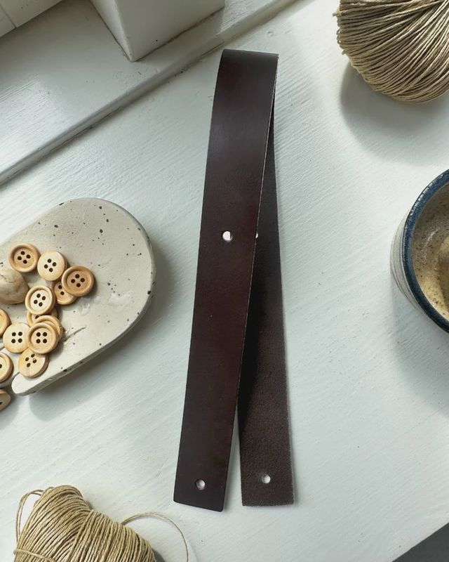 Petite Knit Leather Strap for Juno Bag / Dark Brown