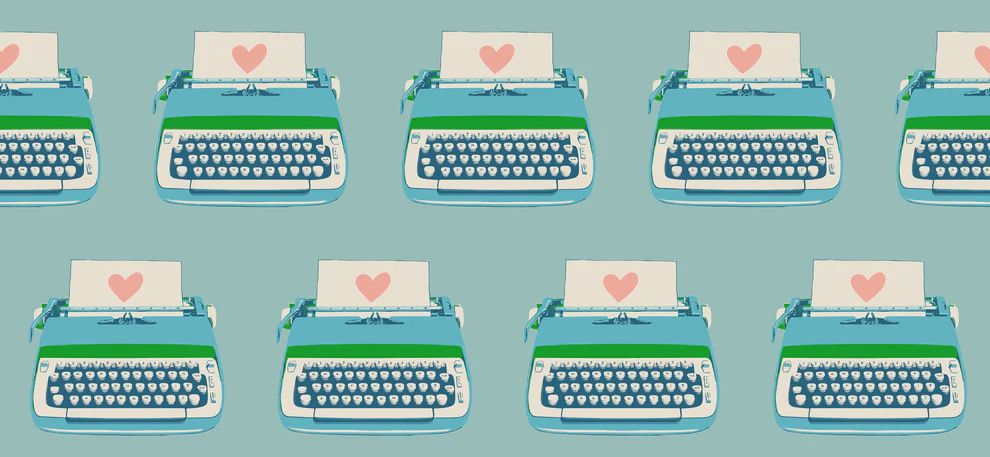 Ruby Star / Best Day Ever / Vintage Typewriter Blue / 25cm