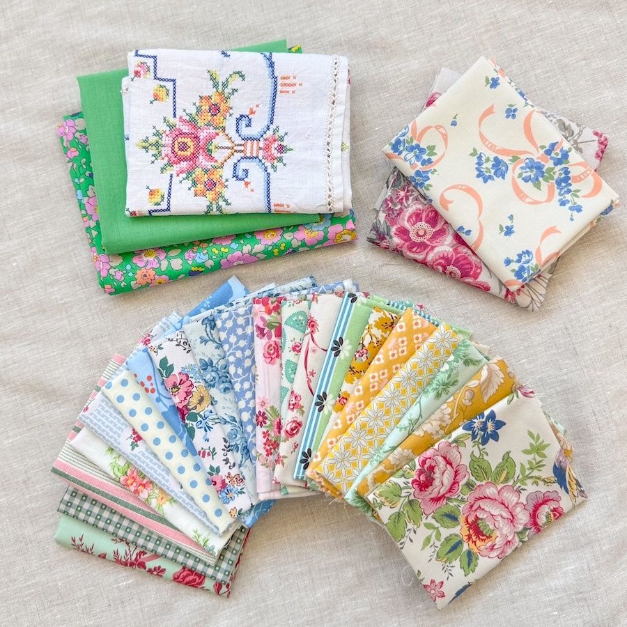 Gosling Quilt Fabric Bundle, Style: w/ Vintage Embroidered Floral