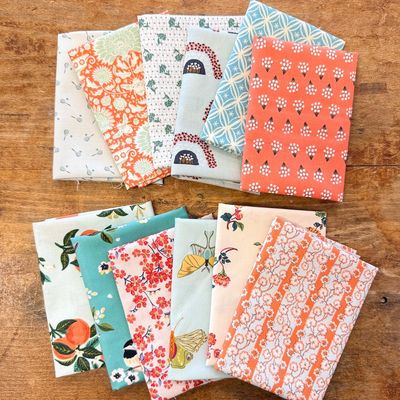 Springtime Orange + Aqua Bundle / 12 pieces