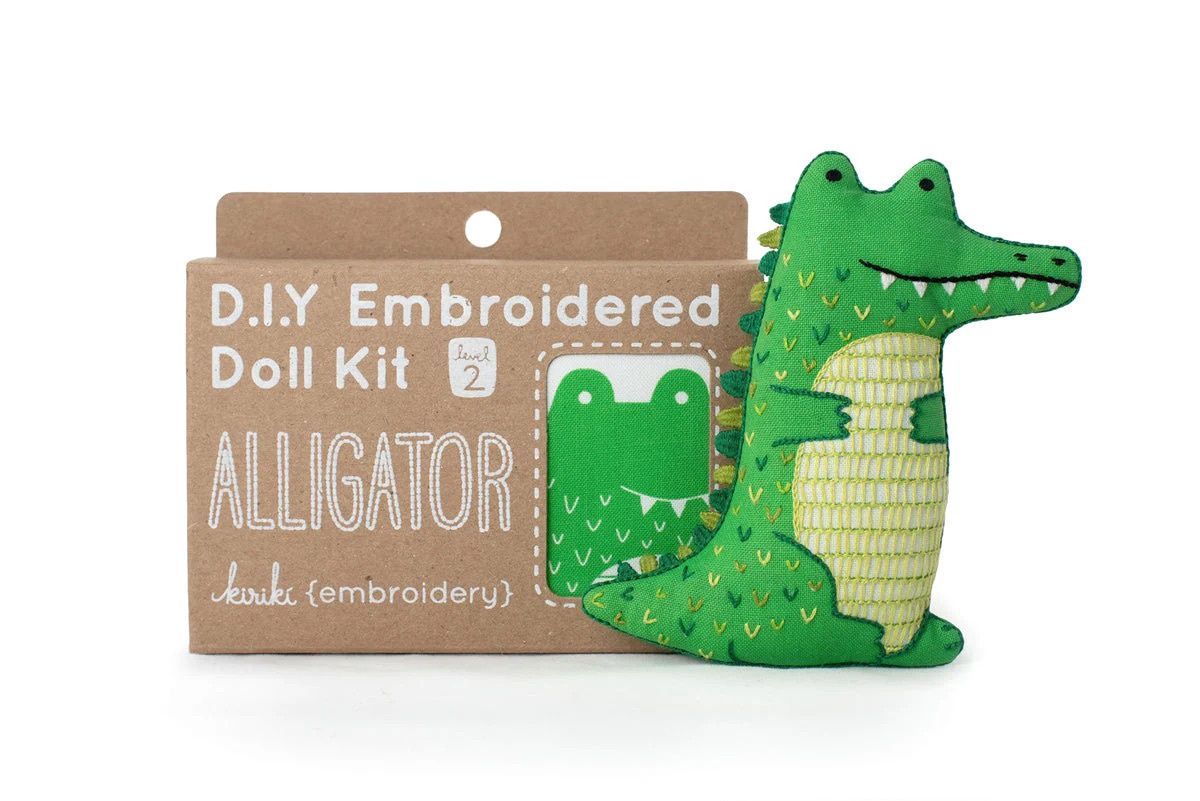 Kiriki Embroidery Doll Kits, Motif: Aligator