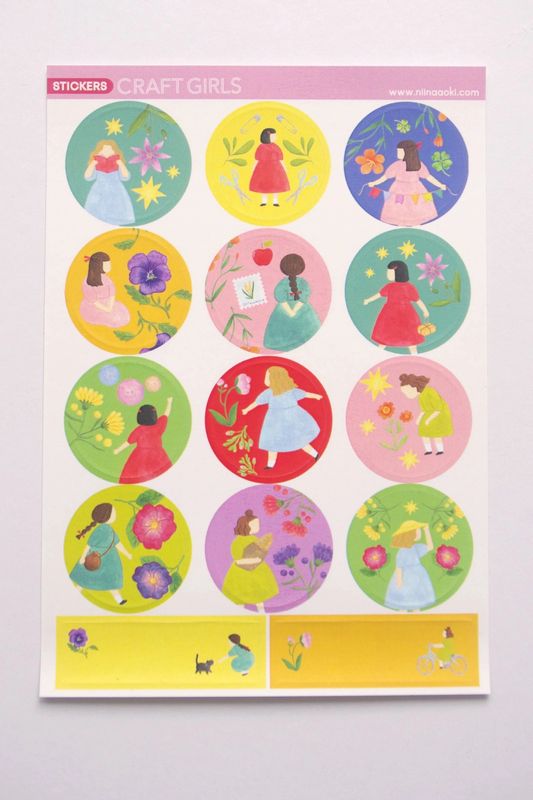 Niina Aoki  Craft Girls Circle Sticker Seals