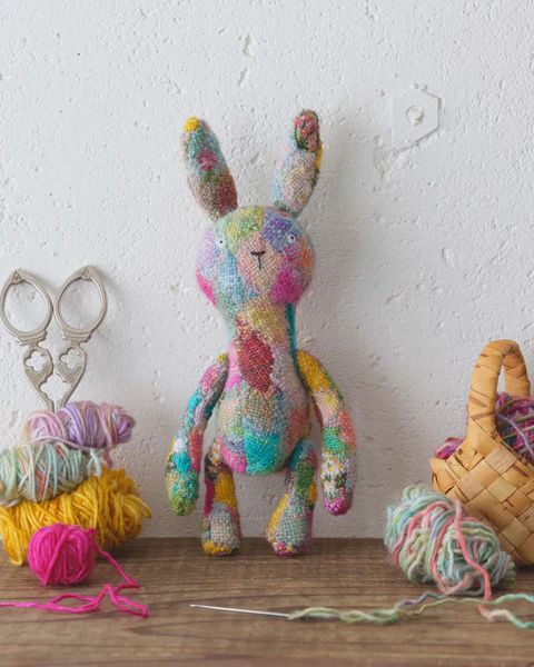 Tomomi Mimura Mosaic Embroidery Kit / Bunny Plushie