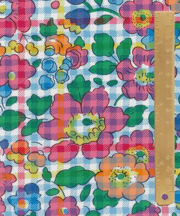 Liberty Tana Lawn - Floral Rebellion / Betsy Check B / 25cm