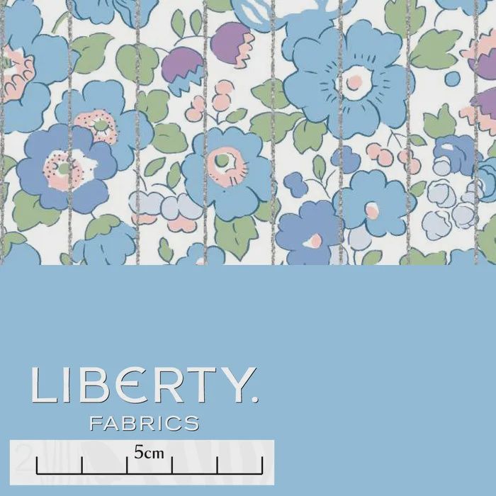 Liberty Tana Lawn / Metallic - Betsy Stripe C / 25cm