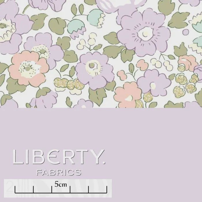 Liberty Tana Lawn / Metallic - Betsy B (Purple/Gold) / 25cm