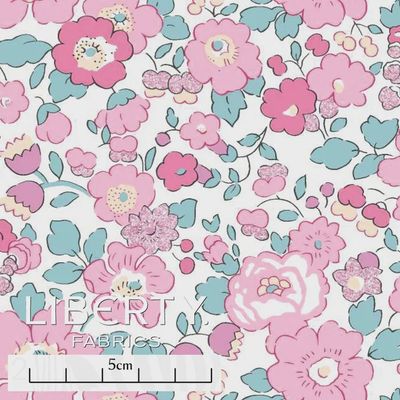 Liberty Tana Lawn / Metallic - Betsy A (Pink) / 25cm