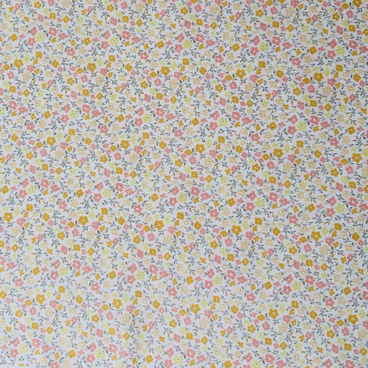 Sevenberry / Tiny Floral Print Fabric, Background Colour: Orange / Yellow