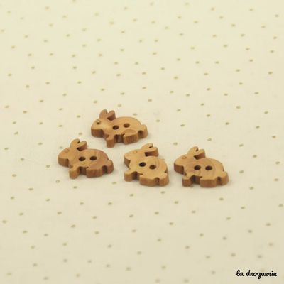 Bunny Buttons / Timber / Made in France