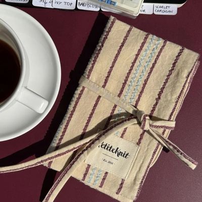 Needle Case To Go -Seersucker Twin Stripe by Petite Knit